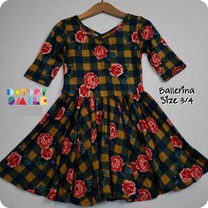 DotDotSmile Size 3/4t Ballerina Dress - NWT Floral Plaid Print